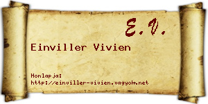 Einviller Vivien névjegykártya